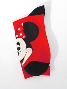 Disney Set de 1 o 2 pares de calcetines medianos de pareja con estampado de Mickey Mouse y Stitch de Disney, calcetines medianos suaves y cómodos, casuales y de moda, adecuados para uso diario y para regalar a amigos