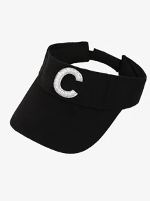 1 件女士 26 颗珍珠字母时尚休闲防晒帽，适合春夏季日常户外街头风格搭配，生日、节日的绝佳礼物