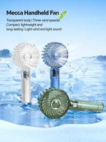 USB Desktop Portable Mini Handheld Fan - Quiet, Powerful Mini Fan, Rechargeable Battery, Transparent And Visible Design Portable Fan,USB Powered Air Cooler Fan, Including Base Plate - Perfect For Outdoor, Home Use And Gift, Picnic Travel, Summer Essential, Beach Vacation Essential Back To School Supplies - Multicolor - View 3