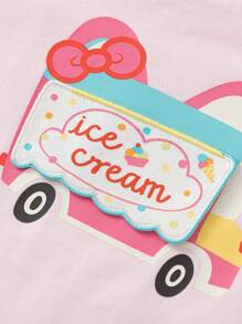 Balabala Young Girls Short-Sleeve T-Shirt, Quick-Dry Summer Base Layer, 2025 - White Red - View 7