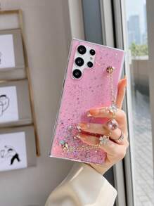 1pc Epoxy Starry Sky Rhinestone Bracelet Phone Case Compatible With Galaxy S22 Ultra S23 Ultra S24 Ultra 5G, Compatible With IPhone 11 12 13 14 15 Pro Max 16 Plus