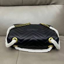 Fashion Love G-G Crossbody Bag Women's Bag Chain Small Bag Saddle Bag Marmont Women's Shoulder Bag - 黑色 - 查看 5