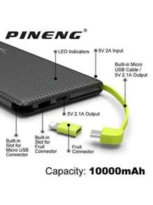 Carregador Portátil Power Bank Bateria 10.000/5000 mah Para Android Tipo c