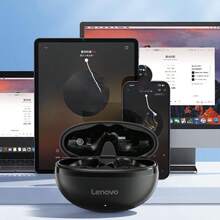 Lenovo EA210 True Wireless Earbuds – 13mm Dynamic Driver For Dolby-Level Stereo Sound, Ultra-Low Latency Gaming & HD Calls, 30H Playtime With 200mAh Charging Case, Comfort Fit For Sports & Music