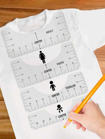 4/5/8 件 T 恤尺、T 恤对齐工具、乙烯基对齐衬衫尺、儿童青少年成人尺、热压配件、T 恤尺指南、T 恤尺中心设计