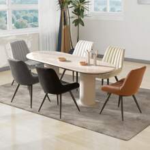 Nalupatio Modern Dining Chairs Set Of 4, Comfy Dining Room Chairs With Thick Cushions, Upholstered Fabric Kitchen Side Chairs With Metal Legs - màu nâu - Xem 3
