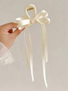 1pc Women's Elegant Bowknot Chiffon Hair Clip, Fashion Butterfly Barrette For Buns, Sophisticated Ballerina Inspired Hair Accessory For Holiday Party, Daily Outfit