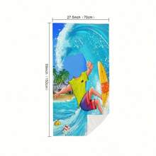 1pc Customized Photo Beach Towel - Ultra Soft And Quick-Dry Polyester | Perfect For Surfing, Pool, And Camping | Personalize With Your Face