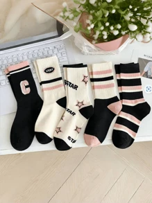 20 pares/10 pares/1 par Calcetines de equipo de bloque de color gruesos y absorbentes para niñas preadolescentes/adolescentes, calcetines cálidos, calcetines de equipo para todas las estaciones, primavera/verano, otoño/invierno, calcetines deportivos, regalos para niñas, regalos para niños, regalos para mamá, regalos para papá, ropa de invierno para niñas, ropa de invierno para niños, regalos festivos, estilo aleatorio