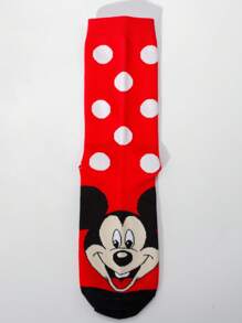 Disney Set de 1 o 2 pares de calcetines medianos de pareja con estampado de Mickey Mouse y Stitch de Disney, calcetines medianos suaves y cómodos, casuales y de moda, adecuados para uso diario y para regalar a amigos