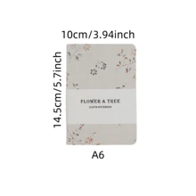 Sổ tay bìa vải dày A6 sáng tạo tối giản, sổ tay lập kế hoạch B6 có bìa in, trang nửa trống nửa dòng, di động cho học sinh - trắng - Xem 2