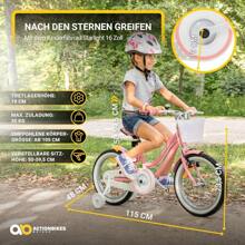 Actionbikes Kinderfahrrad Starlight | 12 Zoll / 16 Zoll / 20 Zoll - V-Brake Bremsen - Schutzblech v. und h. - Kinder Fahrrad für Mädchen und Jungen - Fahrräder - Kinderrad - Jugendrad - Von 2-9 Jahren