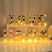 1pc LED Strip Light Marquee Sign - White Illuminated Letter Decoration For Home, Wedding, Birthday And Party - Waterproof Bulbs, 6.3" Height, PVC Material, Battery Powered Box, Ideal For Bar Or Desktop Decor