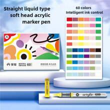 120/80/60/48/36/24/12 Pcs/Set Acrylic Marker Pens, Soft Tip Liquid Marker Pens For Students, Non-Transparent Overlapping Watercolor Pens, High-Quality Art Supplies For DIY, Marking, Lettering, Coloring