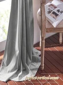 1 件套优雅烟灰色天鹅绒窗帘 - 柔软、光滑、奢华，适合客厅、卧室或舞蹈工作室装饰