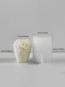 1pc Geometric Floral Silicone Mold, Multipurpose, Heat Resistant, Resin, Wax, Plaster, Ideal For Craft Workshops, Creative Handmade, Tool For Cross-Border Wholesale - White - View 12