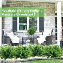 4株/10株人造植物，人造黄杨木枝条，户外阳光下不褪色，仿真植物，假叶灌木，绿植，适用于花园、办公室、露台、婚礼、农舍、室内装饰、家居花园、户外庭院装饰、生日、毕业礼物、花园装饰、户外植物、园艺、仿真花 - 綠色 - 查看 5