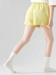 10 双黑白休闲运动风格中筒袜，简约、百搭、时尚，适合女性，春秋季节 - 黑與白 - 查看 2