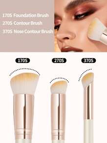 MAANGE 8pcs Makeup Tool Kit 3pcs Basic Makeup Brushes Set Foundation Concealer Details Brushes Soft Dense Fiber 2pcs Triangle Velvet Powder Puff 1pc Beauty Cosmetics Blending Sponge Egg 2pcs Mini Air Cushion Puff For Travel, Party Reapply Makeup - 杏色 - 查看 4