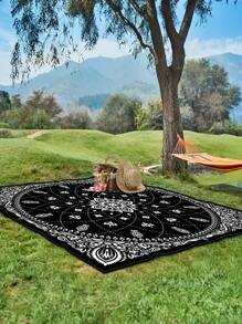 1 件波西米亚风格户外防水防沙野餐垫，轻便，可爱的渐变花卉数码印花图案，适合露营、户外野餐、海滩