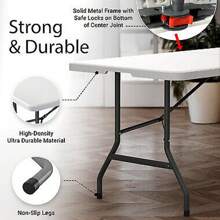 Used 6-Ft Plastic Folding Table - Ideal For Indoor/Outdoor Dining & Party Use - 1 - View 8
