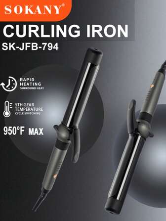  SOKANY 家用多功能卷发器。直发、卷发，干湿两用，快速打造发型。5 档数字温控，纳米钛技术，加热速度快，加热温度高达 950 度。适用于家庭和理发店