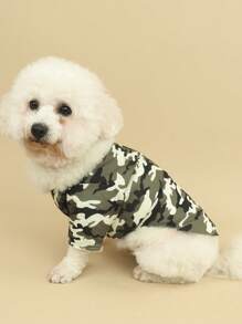 1pc Non-Stretch Polyester Pet Clothing, Slim Fit Design Suitable For Small Cats And Dogs, Especially Not Suitable For Large Dogs (Product Size Runs Small, Recommend Ordering 1-2 Sizes Up) - Army Green - View 3