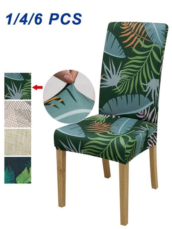 Capas para cadeiras de jantar elásticas de seda leitosa 1/4/6 peças, capas removíveis e laváveis para cadeiras com cobertura total, adequadas para sala de estar, sala de jantar, cozinha