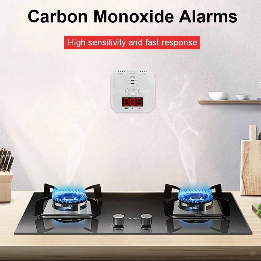 Carbon Monoxide Detector, Portable CO Detector For Travel, Battery Powered CO Gas Monitoring Instrument, Alarm Sound And Light Alarm, Portable CO Detector For Household Kitchen