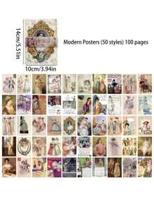 100 tờ giấy chất liệu retro, chủ đề buổi sáng và buổi tối của con người, chất liệu nền trang trí DIY cho lều ghép ảnh, giấy gói quà đa năng, quà tặng Ngày của Mẹ. - Nhiều màu - Xem 7