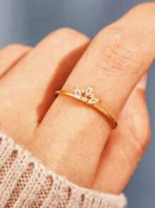 1 pieza Anillo de joyería de boda elegante de plata de ley 925 con circonita cúbica para mujer, joyería fina