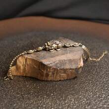 1pc Gold Ingot Bracelet Retro Ramadan Style Bracelet Ramadan Gift Bronze Bracelet Beautiful And Practical Details Highlight The Festive Charm, Convey Deep Feelings, Add A Special Memorial For Your Ramadan.
