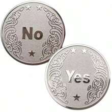 Decision Coin, Lucky Commemorative Coin Collection, YES NO Gold Silver Coin Gift - Multicolor - View 5