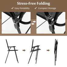 GOFLAME  3 PCS Outdoor Bar Stool Set Patio Bistro Furniture With Umbrella Hole - Black - View 9