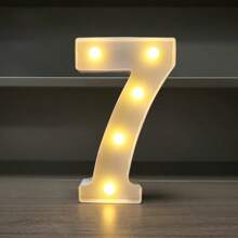 1pc LED Strip Light Marquee Sign - White Illuminated Letter Decoration For Home, Wedding, Birthday And Party - Waterproof Bulbs, 6.3" Height, PVC Material, Battery Powered Box, Ideal For Bar Or Desktop Decor
