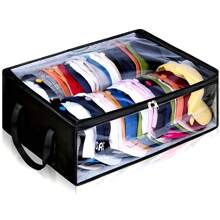 2 bolsas protectoras plegables para el almacenamiento de sombreros, bolsas de almacenamiento transparentes con ventana para mantener la forma y limpieza de los sombreros