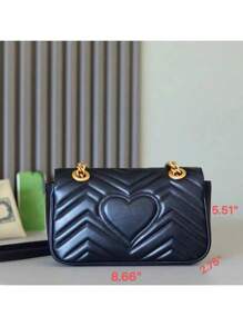 Fashion Love G-G Crossbody Bag Women's Bag Chain Small Bag Saddle Bag Marmont Women's Shoulder Bag - 黑色 - 查看 2