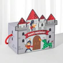12 piezas Cajas de regalo con diseño de castillo, envoltorios de fiesta de príncipe, cajas para aperitivos, decoraciones de fiesta, regalos de cumpleaños - príncipe - Ver 2