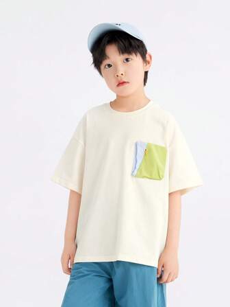  コントラストポケット ブリーズクール カジュアル スポーツファッション ソフト 快適 Zosee 男の子用