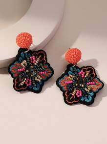 1 Pair Floral Boho Earrings, Suitable For Women To Wear For Vacation, Beach, Parties, Dates, Formal Events And Daily - Multicolor - View 6