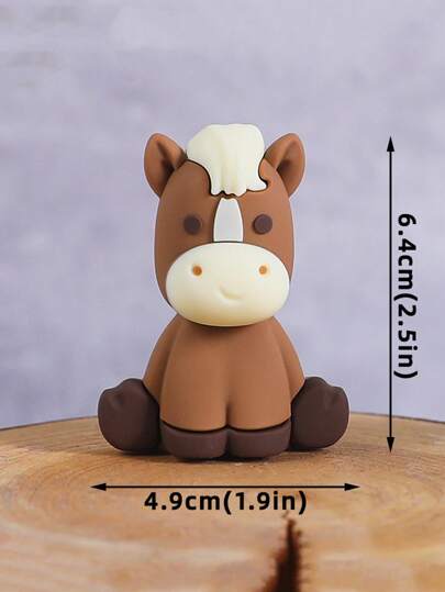 1 pieza Ornamento decorativo de plástico suave para pastel de la serie pastoril de la granja, que incluye poni, cerdo, pollo, patito y parva para decoración DIY de pasteles