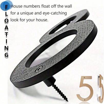 10 Inches, Floating Metal Modern House Number, Stainless Steel Texture Party Decoration Number, Outdoor Address Sign, Garden Gate And Mailbox Decoration Number,With Installation Kit