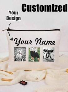 1 件定制图片化妆包，定制化妆包，新娘派对礼物，情人节礼物，送给男朋友/女朋友/丈夫妻子的独特礼物，非常适合生日、周年纪念日、情人节、婚礼