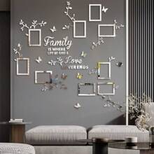 1 pieza Adhesivo de pared de marco acrílico creativo con diseño de rama de árbol, 9 ramas de marco con decoración de pared de rompecabezas de mariposa, adhesivo de marco de rama acrílico, regalo para cumpleaños, festivales, adecuado para sala de estar, dormitorio, estudio, entrada, decoración de pared de fondo de sofá, regalos de graduación, decoración de habitación, decoración del hogar, decoración de baño, decoración de dormitorio, decoración de habitación, artículos de decoración de sala de estar, decoración del hogar, papel tapiz de pared de sala de estar, pegatinas personalizadas