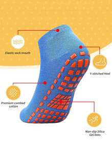 1/4 paire de chaussettes antidérapantes en silicone unisexe pour le trampoline, convenant aux femmes et aux hommes pour l'hôpital, le yoga, le pilates et les sports d'intérieur