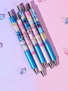 Disney 1pc Disney Officially Licensed Stitch 0.5mm Black Ink Blind Box Pen Random One Stitch Series Push Action Neutral Pen Surprise Box Work Meeting Record Pen Stylish Stationery Touch Comfortable Suitable For Family And Friends Birthday Gift