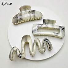 1/3 件女士水彩印花发夹，优雅爪夹，爪夹 - 彩色 - 查看 11