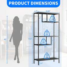 Modern Storage Shelf With 4 Compartments & Metal Legs, Freestanding Organizer,Book Shelves Display Shelves For Living Room, Bedroom, Home Office