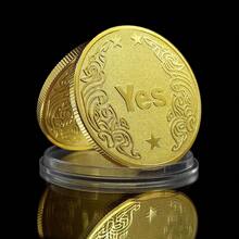 Decision Coin, Lucky Commemorative Coin Collection, YES NO Gold Silver Coin Gift - Multicolor - View 9