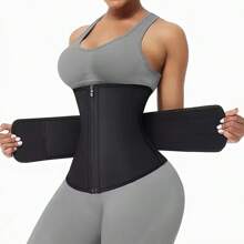 Women's Neoprene Waist Trainer, Abdominal Control Exercise Bodyshaper, Cincher Short Torso Trimmer, Sauna Belt - Black - View 9